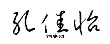 梁锦英孔佳怡草书个性签名怎么写