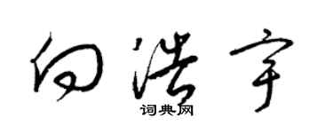 梁锦英向浩宇草书个性签名怎么写