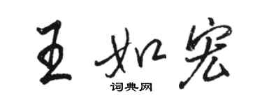 骆恒光王如宏行书个性签名怎么写