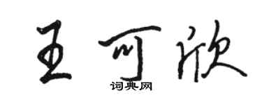 骆恒光王可欣行书个性签名怎么写