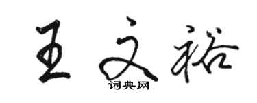 骆恒光王文裕行书个性签名怎么写
