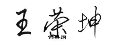 骆恒光王荣坤行书个性签名怎么写