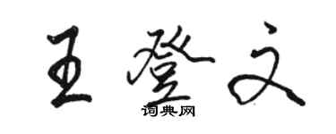 骆恒光王登文行书个性签名怎么写