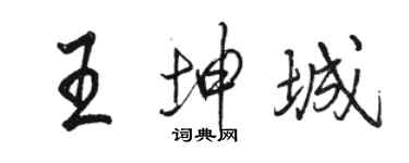 骆恒光王坤城行书个性签名怎么写
