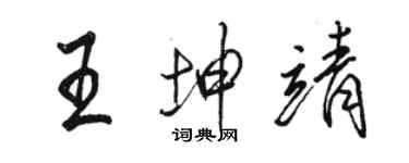 骆恒光王坤靖行书个性签名怎么写