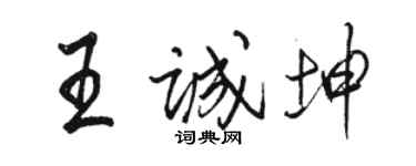 骆恒光王诚坤行书个性签名怎么写