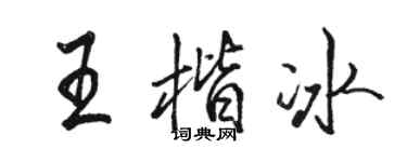 骆恒光王楷冰行书个性签名怎么写