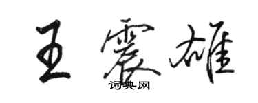 骆恒光王震雄行书个性签名怎么写