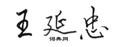 骆恒光王延忠行书个性签名怎么写