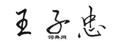 骆恒光王子忠行书个性签名怎么写