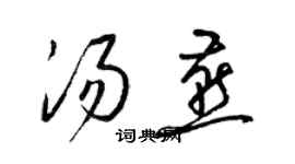梁锦英汤燕草书个性签名怎么写