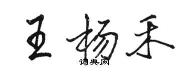 骆恒光王杨禾行书个性签名怎么写