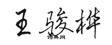 骆恒光王骏桦行书个性签名怎么写