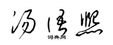 梁锦英汤语熙草书个性签名怎么写