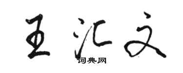 骆恒光王汇文行书个性签名怎么写