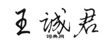 骆恒光王诚君行书个性签名怎么写