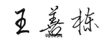 骆恒光王善栋行书个性签名怎么写