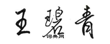 骆恒光王碧青行书个性签名怎么写