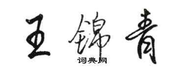 骆恒光王锦青行书个性签名怎么写