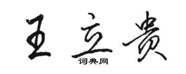 骆恒光王立贵行书个性签名怎么写