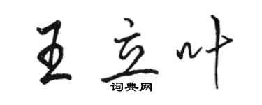 骆恒光王立叶行书个性签名怎么写