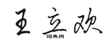 骆恒光王立欢行书个性签名怎么写