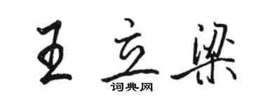 骆恒光王立梁行书个性签名怎么写