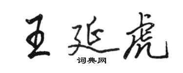 骆恒光王延虎行书个性签名怎么写