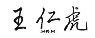 骆恒光王仁虎行书个性签名怎么写