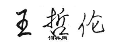骆恒光王哲伦行书个性签名怎么写