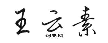 骆恒光王云素行书个性签名怎么写