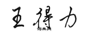 骆恒光王得力行书个性签名怎么写