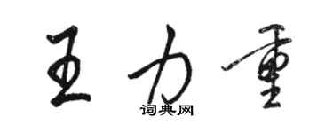 骆恒光王力重行书个性签名怎么写