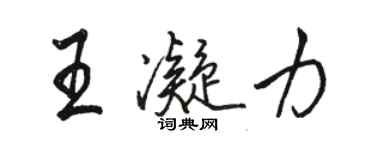 骆恒光王凝力行书个性签名怎么写