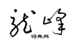 梁锦英龙峰草书个性签名怎么写