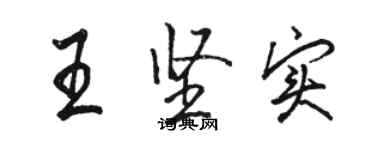 骆恒光王坚实行书个性签名怎么写