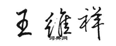 骆恒光王维祥行书个性签名怎么写