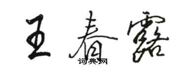 骆恒光王春露行书个性签名怎么写