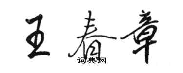 骆恒光王春章行书个性签名怎么写