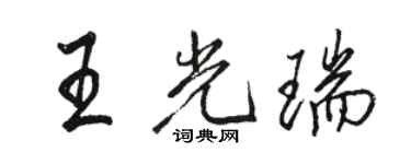 骆恒光王光瑞行书个性签名怎么写