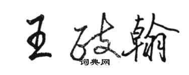 骆恒光王政翰行书个性签名怎么写