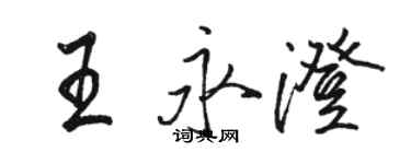 骆恒光王永澄行书个性签名怎么写