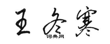 骆恒光王冬寒行书个性签名怎么写