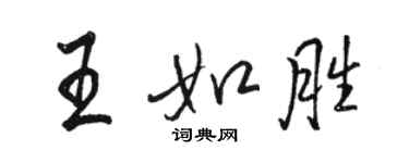 骆恒光王如胜行书个性签名怎么写