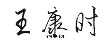 骆恒光王康时行书个性签名怎么写