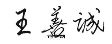 骆恒光王善诚行书个性签名怎么写