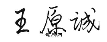 骆恒光王原诚行书个性签名怎么写
