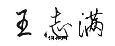 骆恒光王志满行书个性签名怎么写