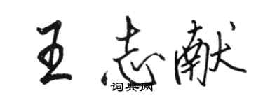 骆恒光王志献行书个性签名怎么写