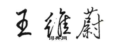 骆恒光王维蔚行书个性签名怎么写